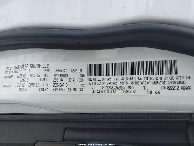 1C4PJMDS7EW249687 Jeep Cherokee Limited