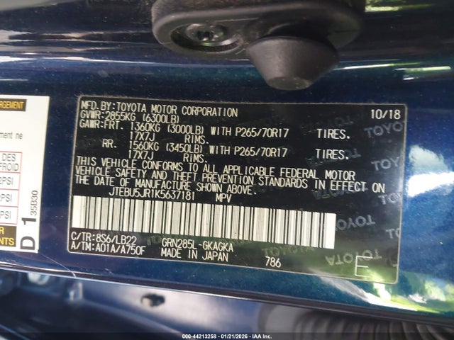 2019 TOYOTA 4RUNNER JTEBU5JR1K5637181 Photo 8