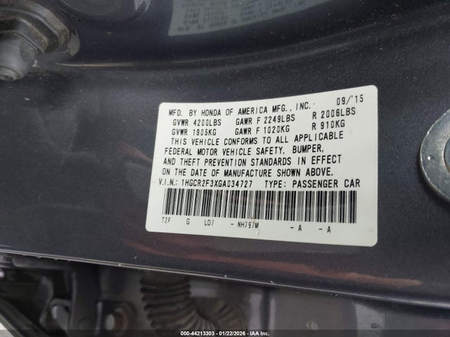 1HGCR2F3XGA034727 Honda ACCORD LX