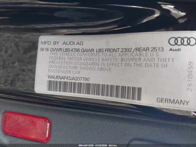 WAUENAF43JA207790 Audi A4 2.0t Premium/2.0t Tech Premium