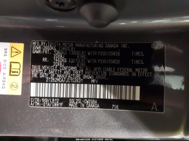 2018 Lexus Rx 350 მანქანა იყიდება აუქციონზე, vin: 2T2BZMCA7JC152631, აუქციონის ნომერი: 44213339