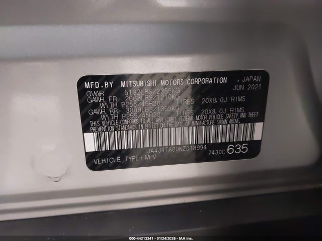 2022 MITSUBISHI OUTLANDER JA4J4TA80NZ018994 Photo 8