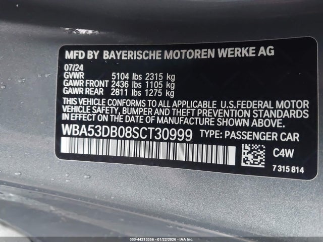 BMW 430i Xdrive 2025 WBA53DB08SCT30999 Image 9