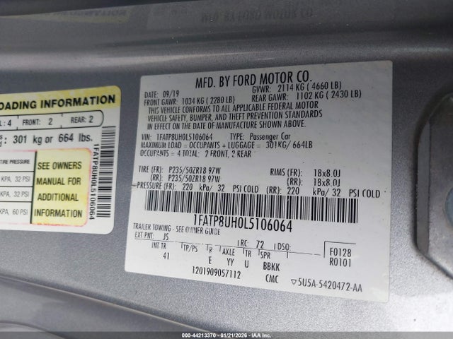 2020 FORD MUSTANG 1FATP8UH0L5106064 Photo 8