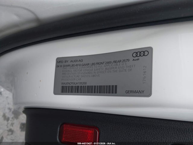 2018 AUDI A5 WAUENCF5XJA105200 Photo 8