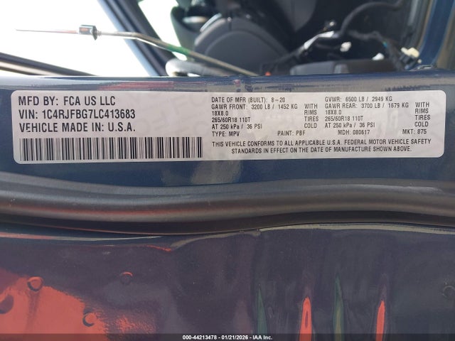 1C4RJFBG7LC413683 Jeep Grand Cherokee Limited 4x4