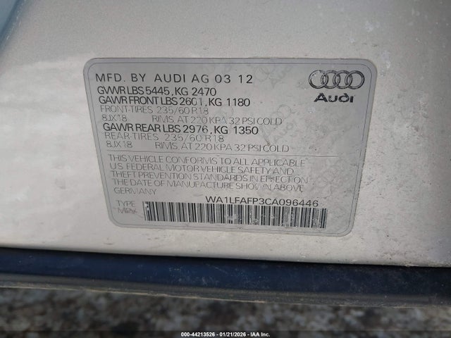 2012 AUDI Q5 WA1LFAFP3CA096446 Photo 8