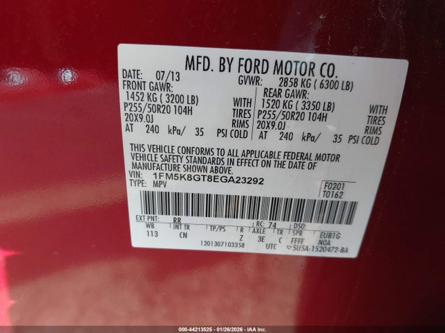 1FM5K8GT8EGA23292 Ford EXPLORER SPORT
