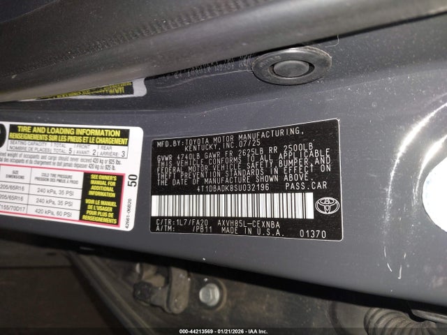 Toyota CAMRY LE 2025 4T1DBADK8SU032196 Image 9