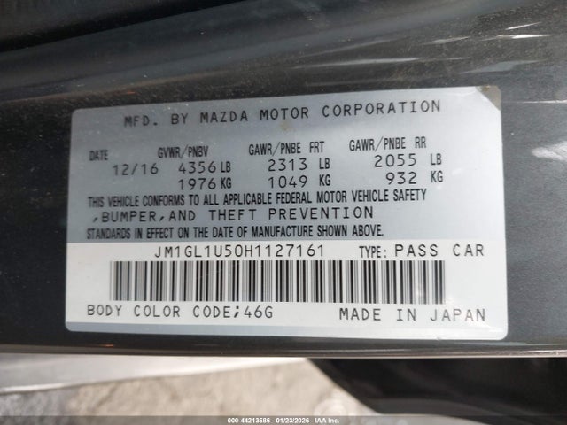JM1GL1U50H1127161 Mazda Mazda6 Sport
