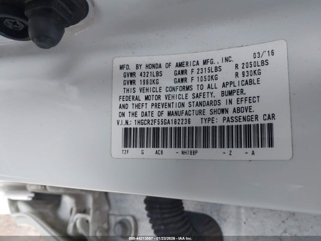 1HGCR2F55GA182236 Honda Accord Sport