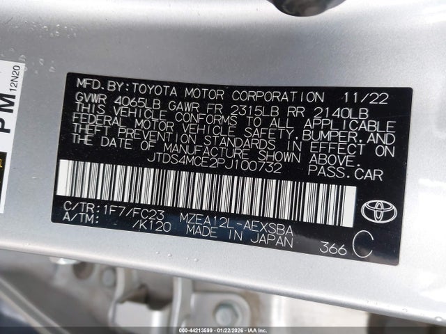 Toyota COROLLA SE 2023 JTDS4MCE2PJ100732 Image 9