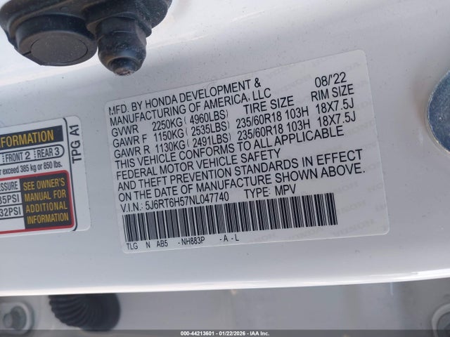 Honda CR-V EX 2022 5J6RT6H57NL047740 Image 9