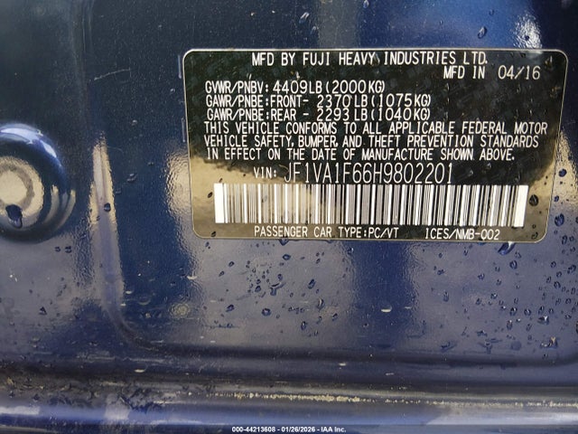 2017 SUBARU WRX JF1VA1F66H9802201 Photo 8