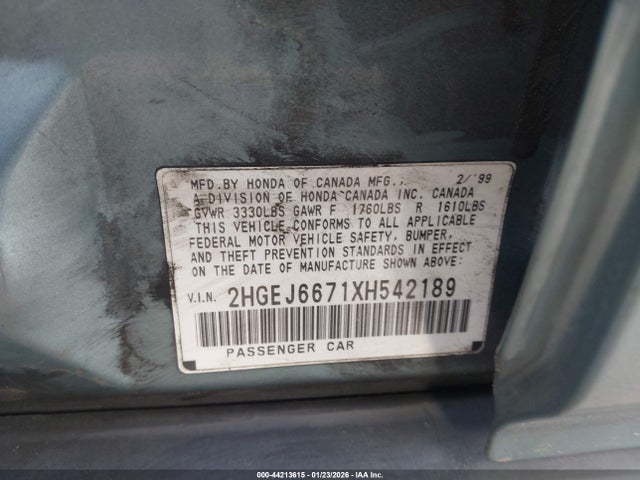 1999 HONDA CIVIC 2HGEJ6671XH542189 Photo 8