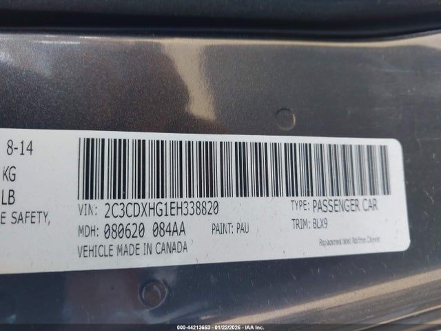 Aukcja sprzedaży 2014 Dodge Charger Sxt Plus, vin: 2C3CDXHG1EH338820, numer aukcji: 44213653