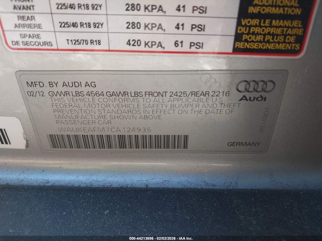 2012 AUDI A3 WAUKEAFM7CA124935 Photo 8