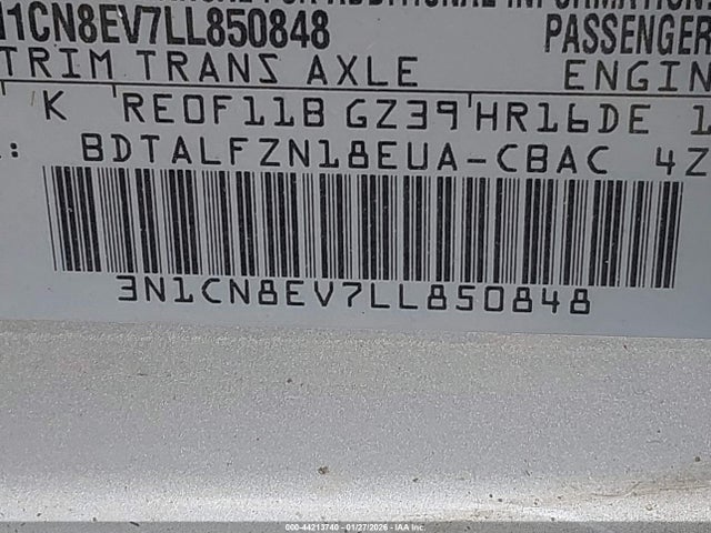Nissan Versa Sv Xtronic Cvt 2020 3N1CN8EV7LL850848 Image 9