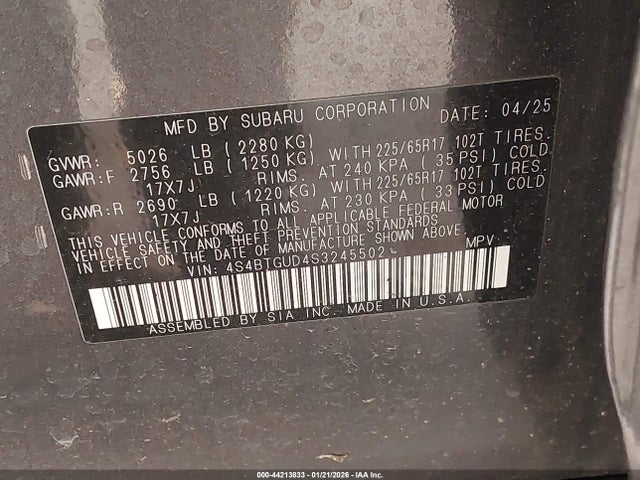 4S4BTGUD4S3245502 Subaru Outback Wilderness