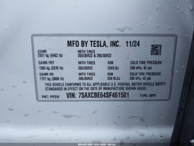 2025 TESLA MODEL X 7SAXCBE64SF461501 Photo 8
