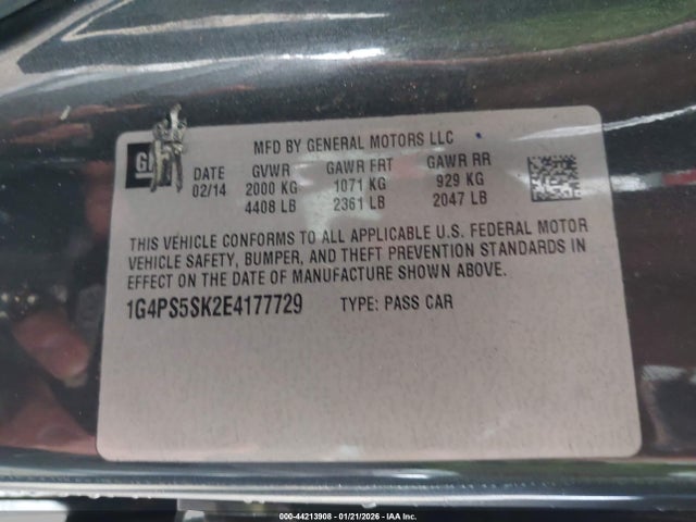 Aukcja sprzedaży 2014 Buick Verano Leather Group, vin: 1G4PS5SK2E4177729, numer aukcji: 44213908