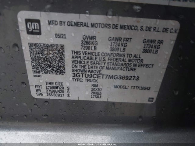 3GTU9CET7MG369273 GMC Sierra 1500 4wd Short Box Elevation