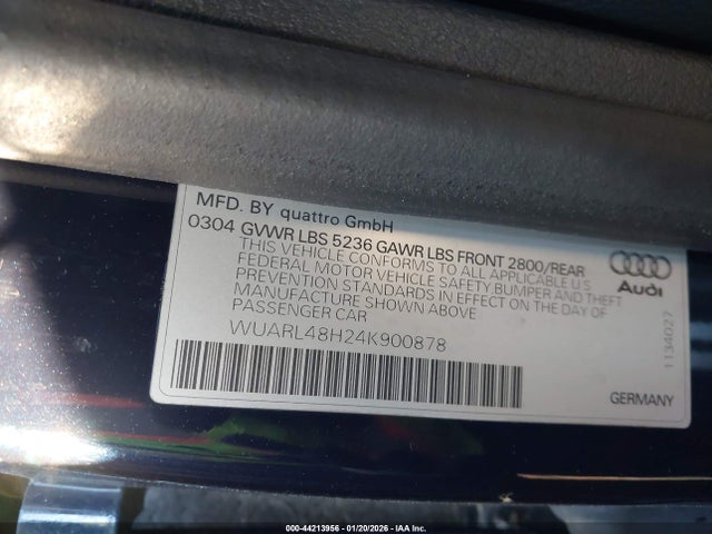 2004 AUDI S4 WUARL48H24K900878 Photo 8