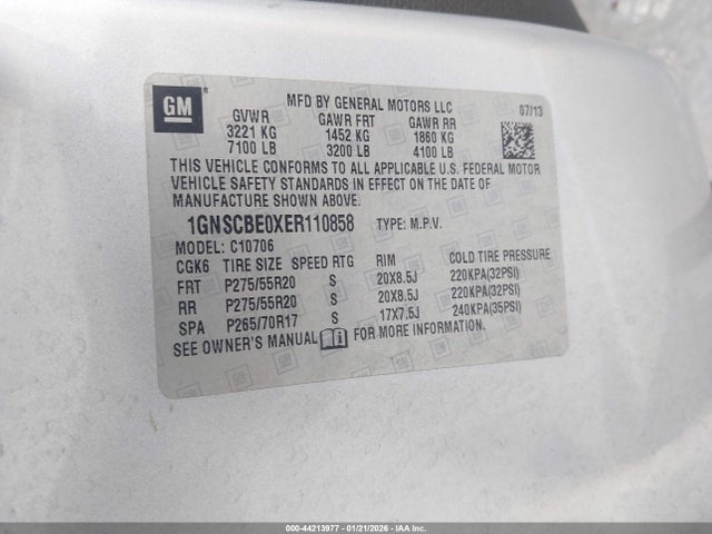 Chevrolet Tahoe Lt 2014 1GNSCBE0XER110858 Image 9