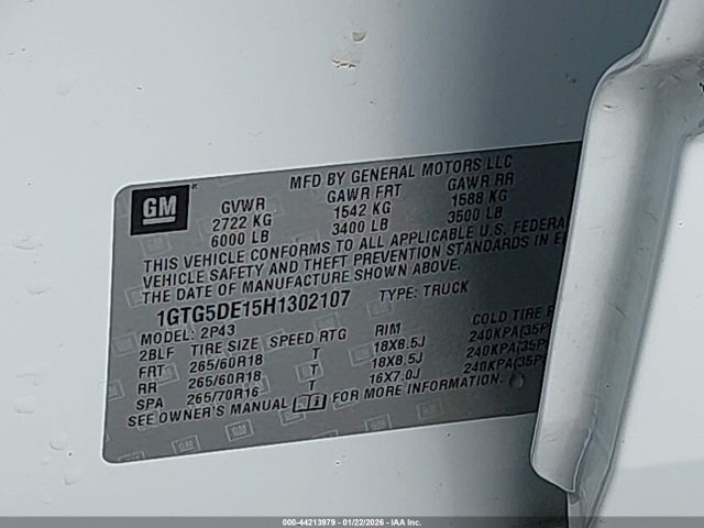 1GTG5DE15H1302107 GMC CANYON SLT