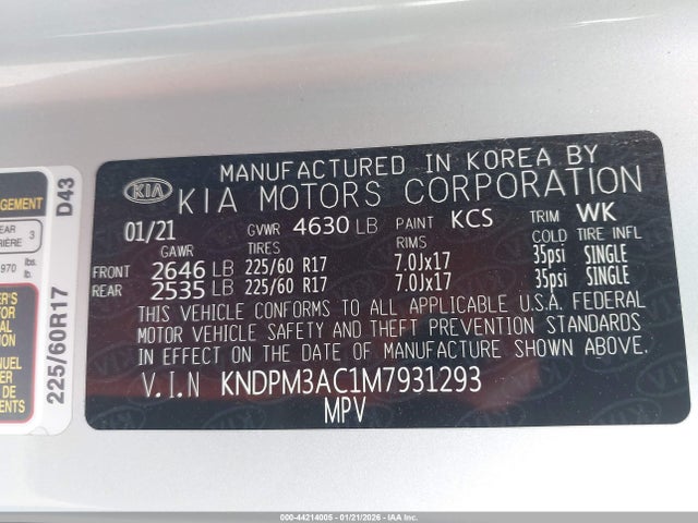 KIA Sportage Lx 2021 KNDPM3AC1M7931293 Image 9