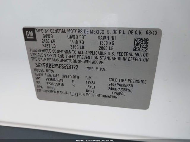 2014 CADILLAC SRX 3GYFNBE35ES528122 Photo 8