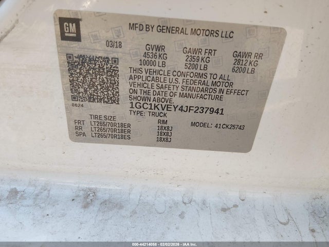 1GC1KVEY4JF237941 Chevrolet Silverado 2500hd Lt