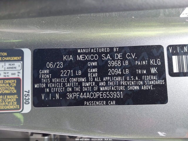 3KPF44AC0PE653931 KIA FORTE GT