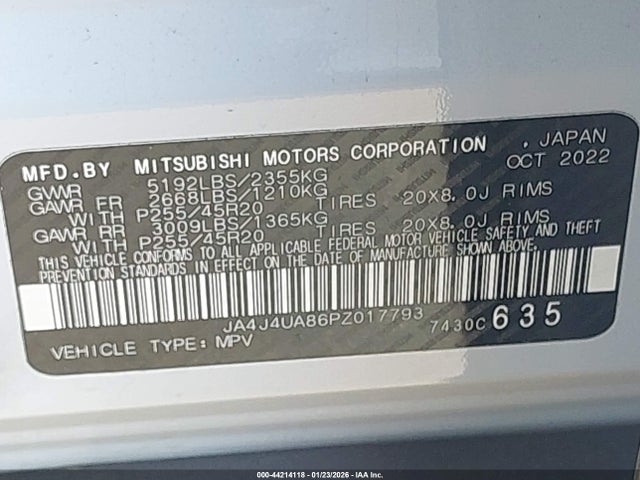 2023 MITSUBISHI OUTLANDER JA4J4UA86PZ017793 Photo 8