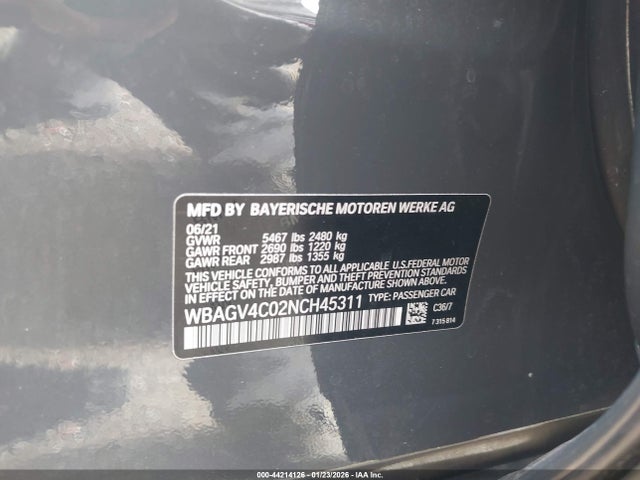 2022 BMW 840 GRAN COUPE WBAGV4C02NCH45311 Photo 8