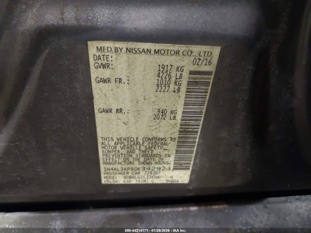 Nissan Altima 2.5 S 2016 1N4AL3AP8GN342923 Image 9