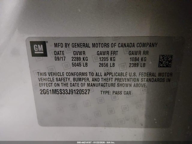 2018 CADILLAC XTS 2G61M5S33J9120527 Photo 8