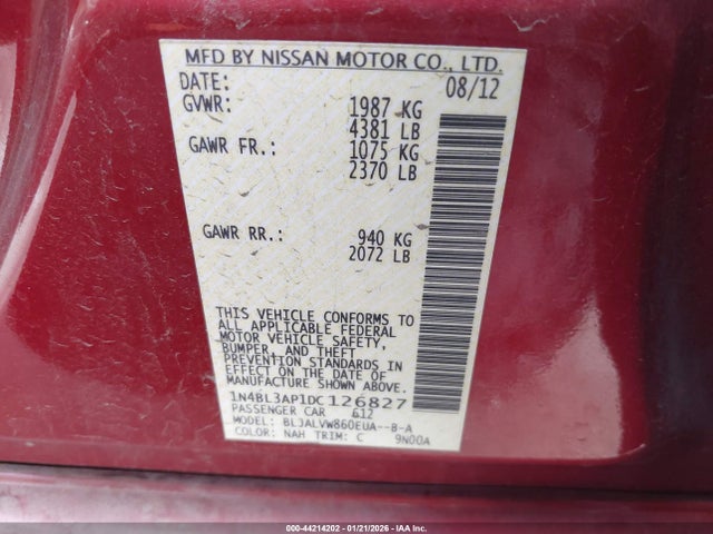 2013 NISSAN ALTIMA 1N4BL3AP1DC126827 Photo 8