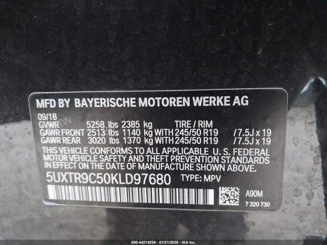 2019 BMW X3 5UXTR9C50KLD97680 Photo 8