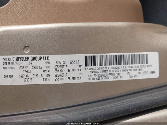 2C4RDGBG0ER275895 Dodge Grand Caravan Se