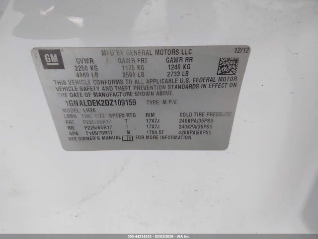 2013 CHEVROLET EQUINOX 1GNALDEK2DZ109159 Photo 8