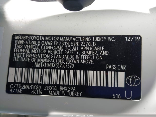 2020 TOYOTA C-HR NMTKHMBX3LR107370 Photo 8