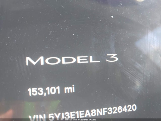5YJ3E1EA8NF326420 Tesla Model 3 Rear-wheel Drive