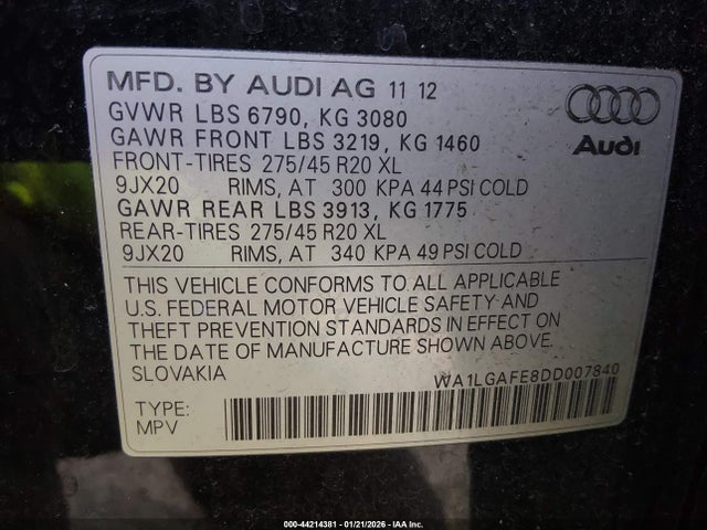 2013 AUDI Q7 WA1LGAFE8DD007840 Photo 8