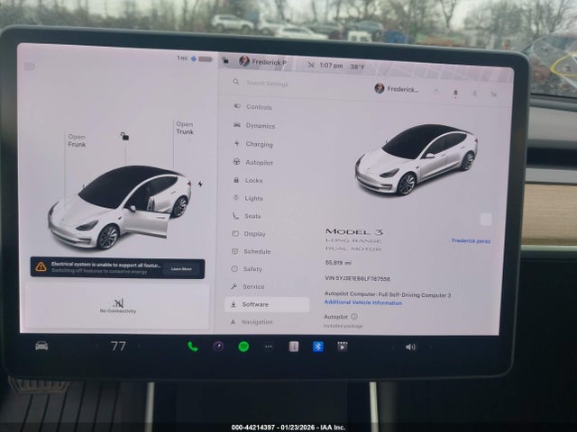 Auction sale of the 2020 Tesla Model 3 Long Range Dual Motor All-wheel Drive, vin: 5YJ3E1EB6LF787556, lot number: 44214397