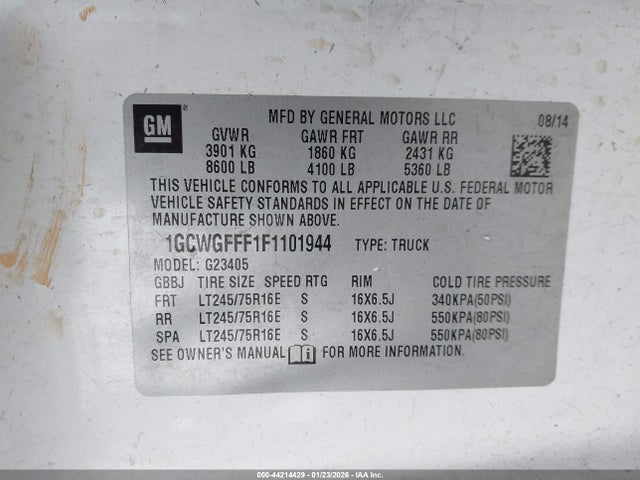 1GCWGFFF1F1101944 Chevrolet Express 2500 Work Van