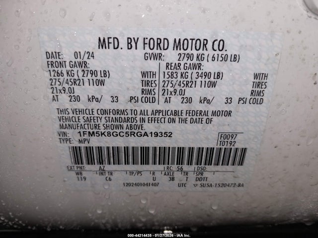 1FM5K8GC5RGA19352 Ford Explorer St