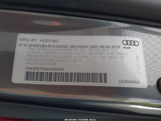 WAUENCF59KA069260 Audi A5 45 Premium