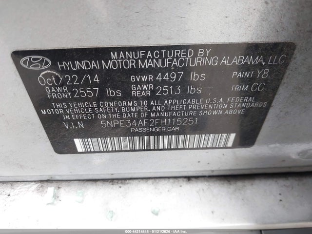 Hyundai Sonata Sport 2015 5NPE34AF2FH115251 Image 9