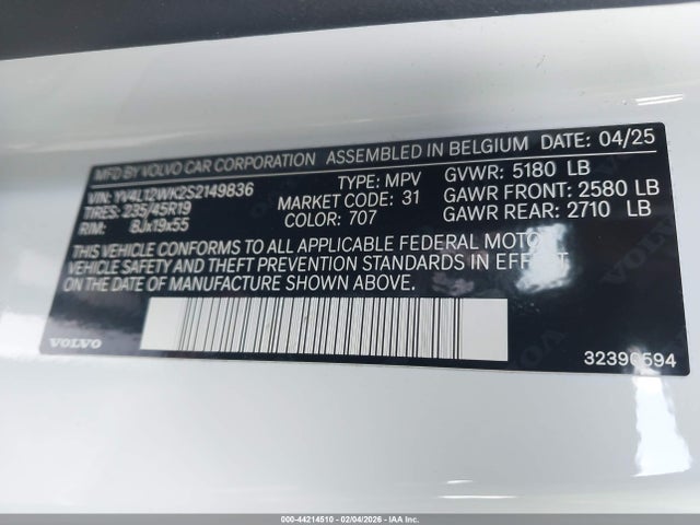 2025 VOLVO V60 CROSS COUNTRY YV4L12WK2S2149836 Photo 8